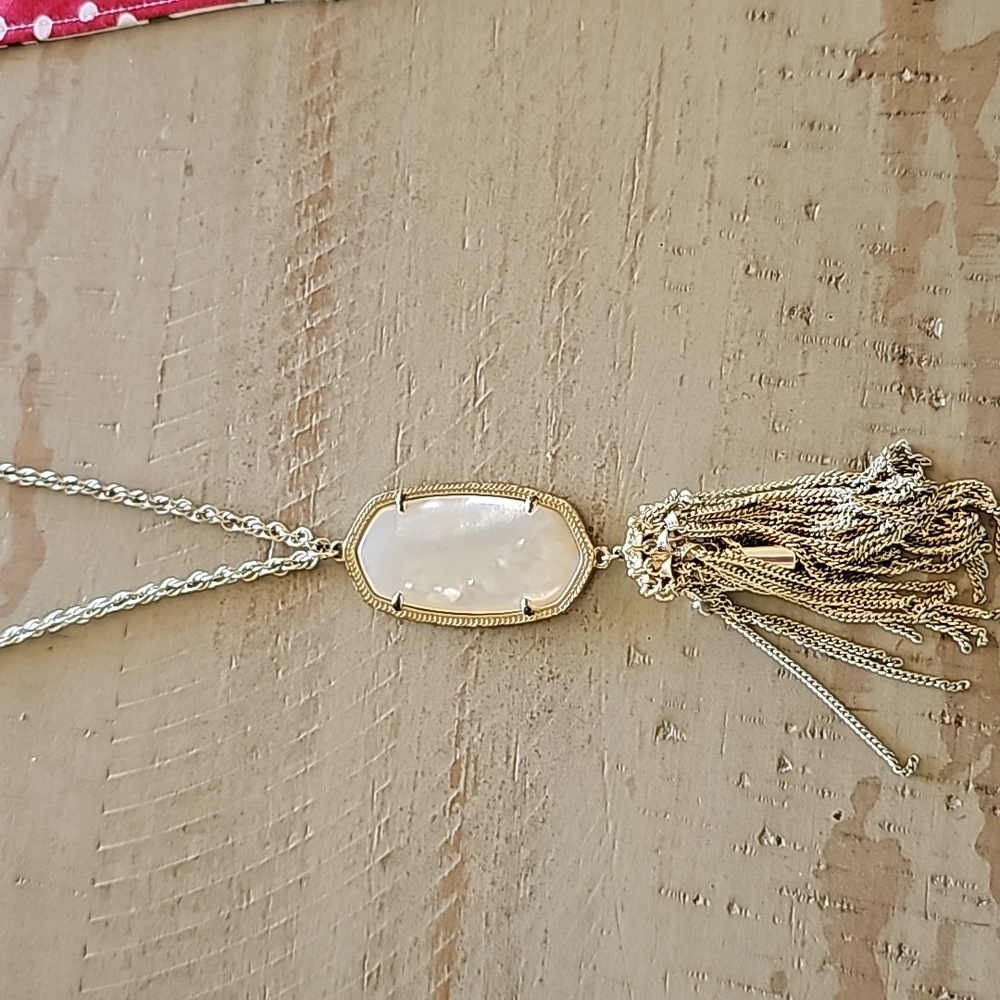 Kendra Scott Rayne Necklace, White MOP with Gold Chain